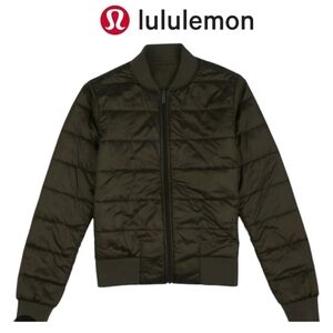 LULULEMON Non-Stop Bomber (Reversible) Dark Olive Women's size 4 EUC